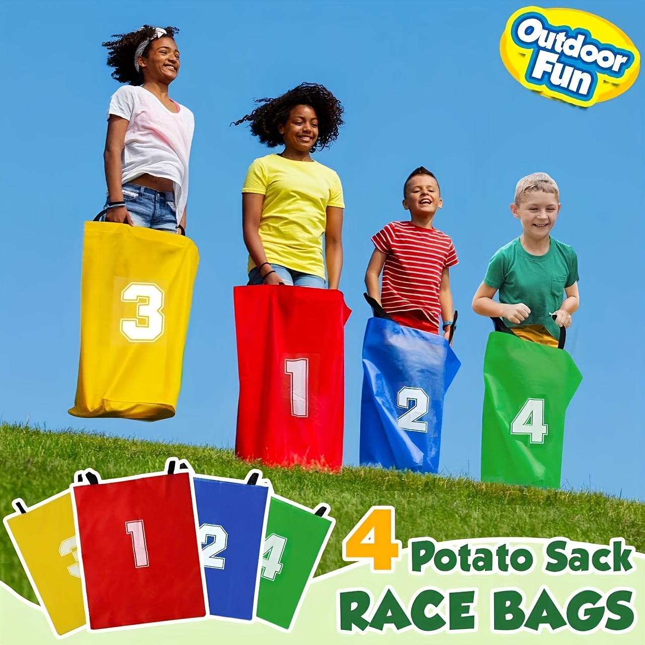 4pcs Canvas Potato Sack Game B - Outdoor Sport Bag recension och pris
